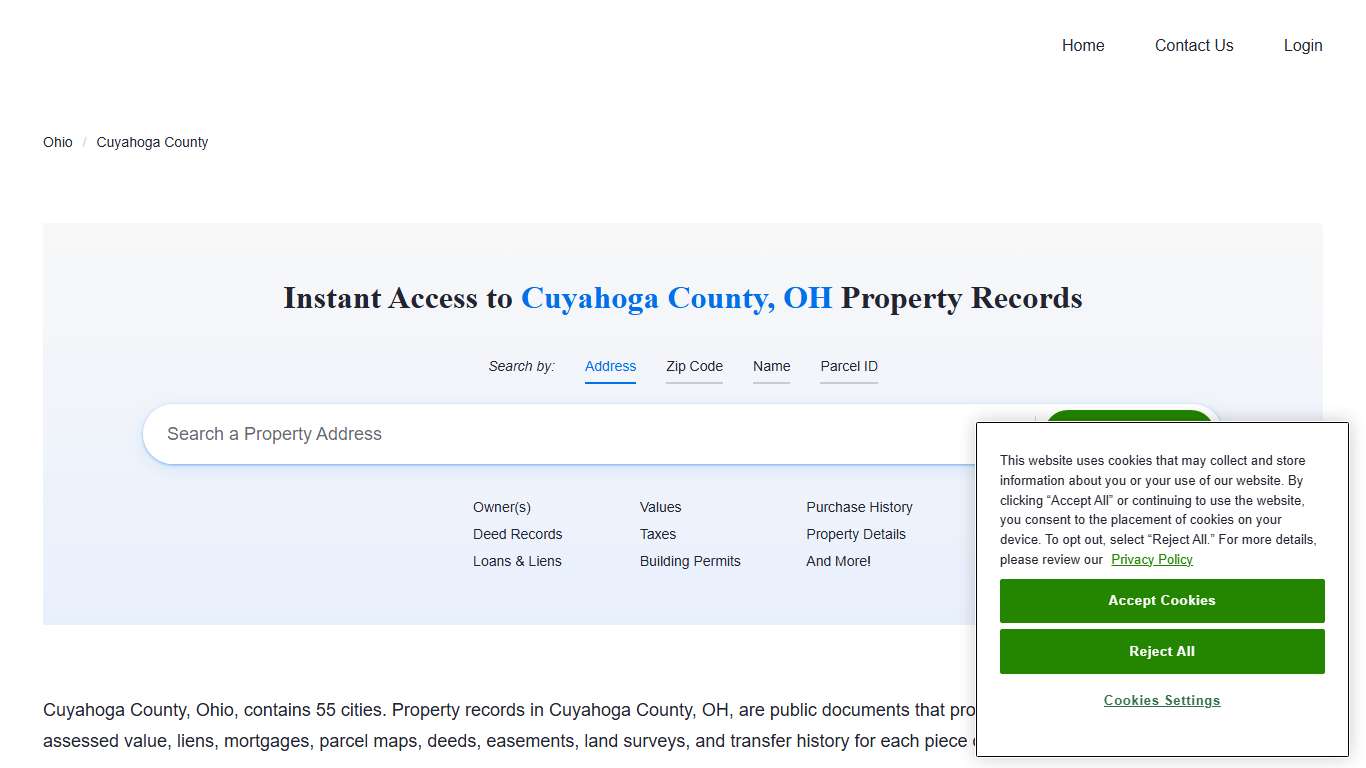 Cuyahoga County Property Records Owners, Deeds, Permits
